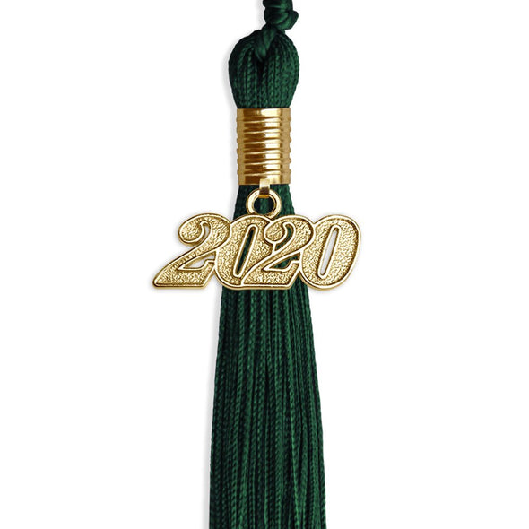 Hunter Green Graduation Tassel With Gold Date Drop - Endea Graduation