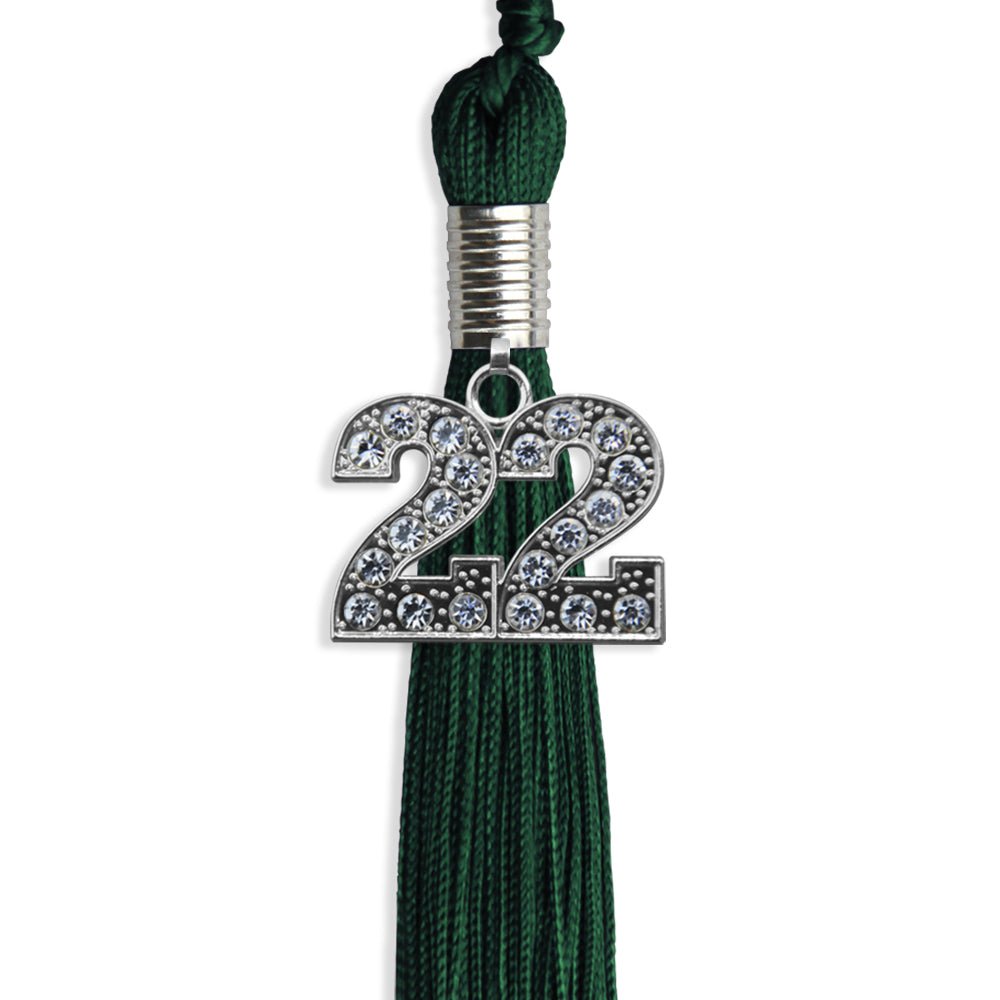 Hunter Green Graduation Tassel With Silver Date Drop - Endea Graduation