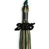 Hunter Green/AntiqueGold Mixed Color Graduation Tassel With Black Date Drop - Endea Graduation