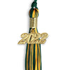 Hunter Green/Gold Mixed Color Graduation Tassel With Gold Date Drop - Endea Graduation
