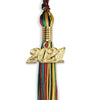 Kente Mixed Color Graduation Tassel With Gold Date Drop - Endea Graduation