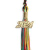 Kente Mixed Color Graduation Tassel With Gold Date Drop - Endea Graduation