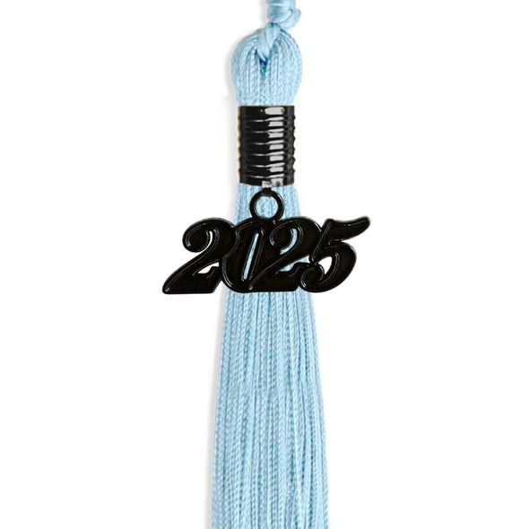 Light Blue Graduation Tassel With Black Date Drop - Endea Graduation
