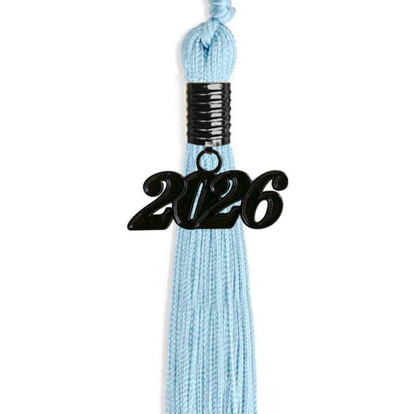 Light Blue Graduation Tassel With Black Date Drop - Endea Graduation