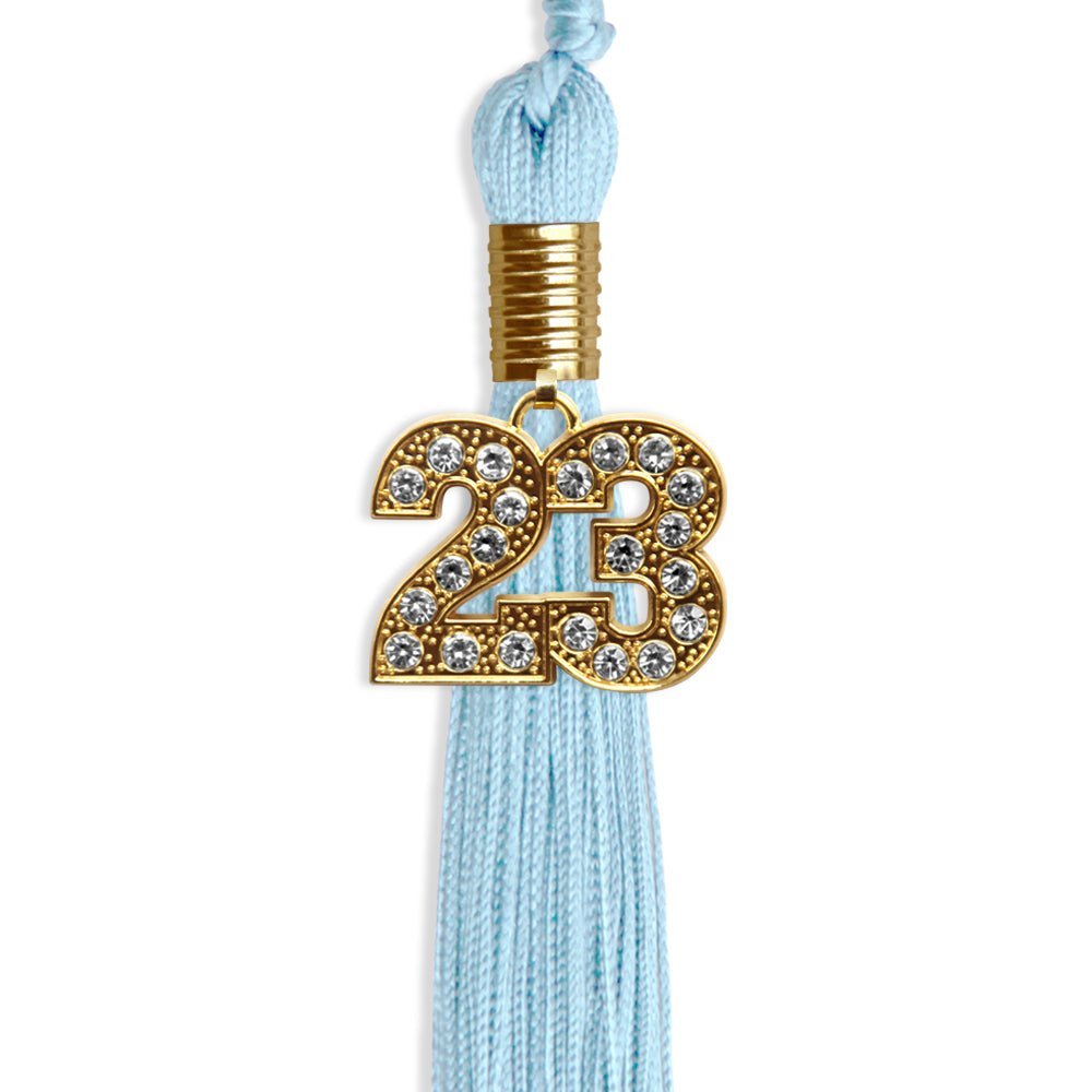 Light Blue Graduation Tassel With Gold Date Drop - Endea Graduation