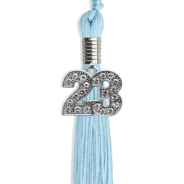 Light Blue Graduation Tassel With Silver Date Drop - Endea Graduation