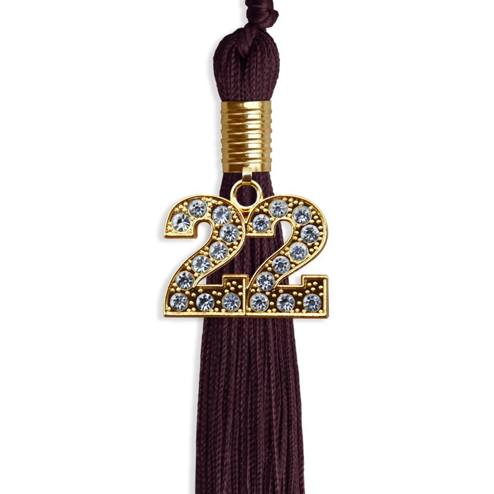 Maroon Graduation Tassel With Gold Date Drop - Endea Graduation