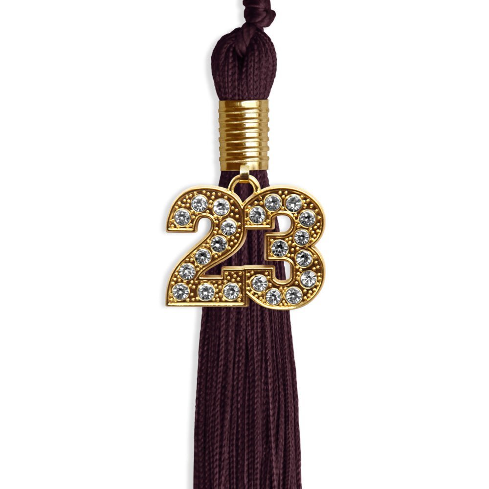 Maroon Graduation Tassel With Gold Date Drop - Endea Graduation