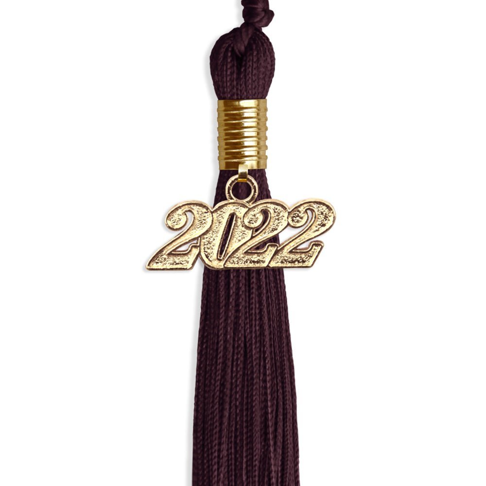 Maroon Graduation Tassel With Gold Date Drop - Endea Graduation