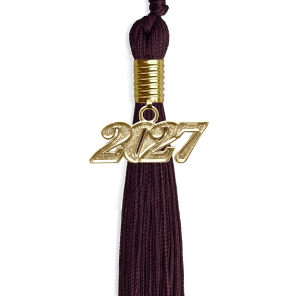 Maroon Graduation Tassel With Gold Date Drop - Endea Graduation