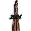 Maroon/Antique Gold Mixed Color Graduation Tassel With Black Date Drop - Endea Graduation