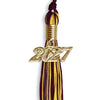 Maroon/Gold Mixed Color Graduation Tassel With Gold Date Drop - Endea Graduation
