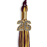 Maroon/Gold Mixed Color Graduation Tassel With Gold Date Drop - Endea Graduation