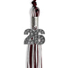 Maroon/Silver/White Mixed Color Graduation Tassel With Silver Date Drop - Endea Graduation