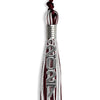 Maroon/Silver/White Mixed Color Graduation Tassel With Silver Stacked Date Drop - Endea Graduation
