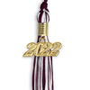 Maroon/White Mixed Color Graduation Tassel With Gold Date Drop - Endea Graduation