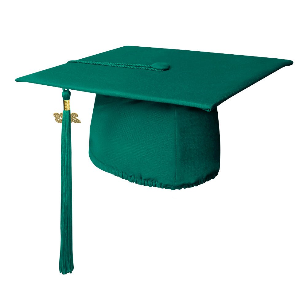 Matte Emerald Green Graduation Cap & Tassel - Endea Graduation