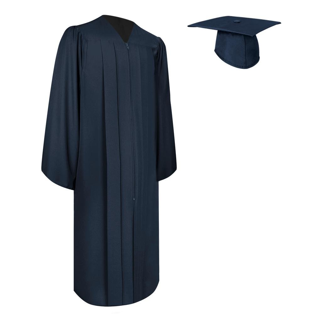 Matte Navy Blue Graduation Gown & Cap - Endea Graduation