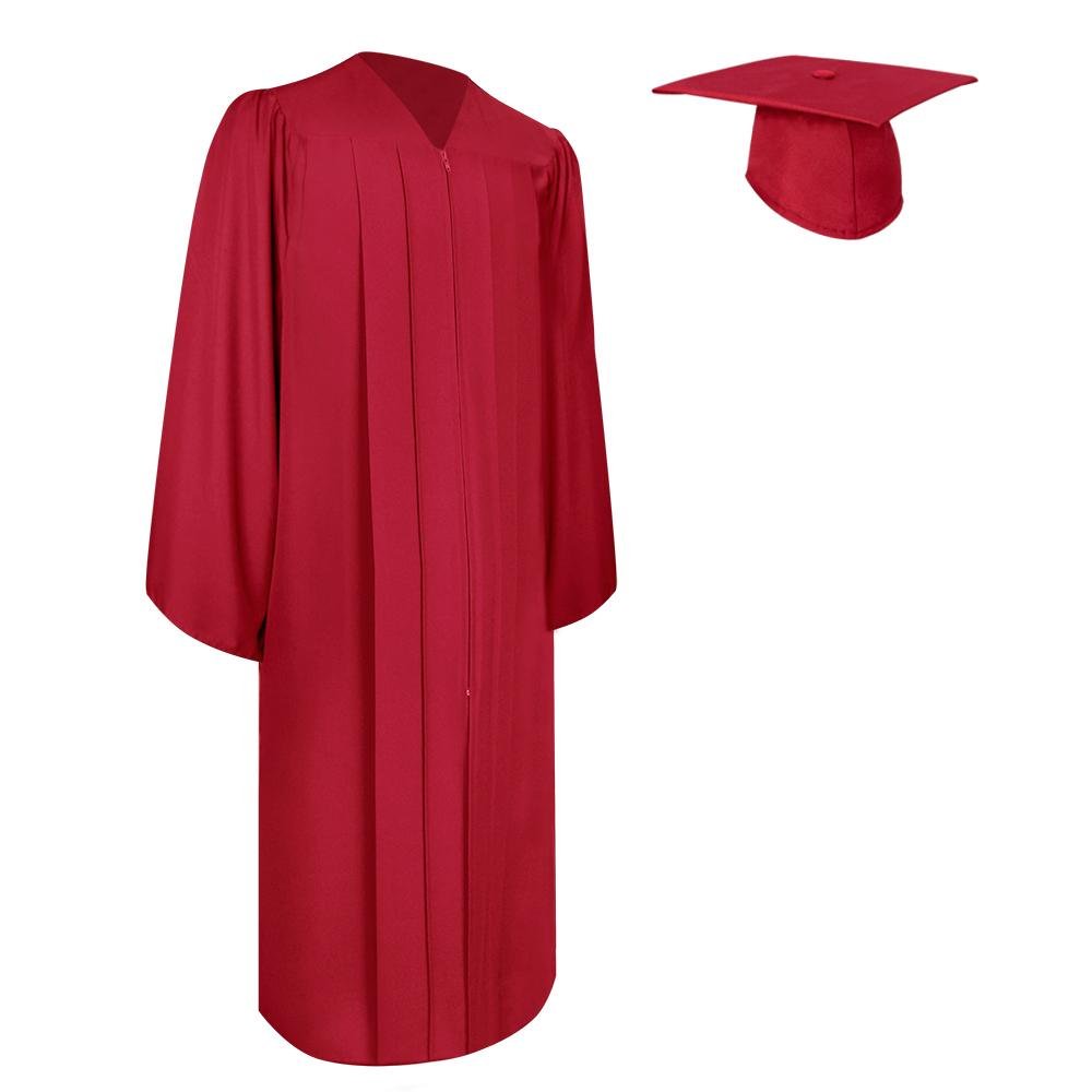 Matte Red Graduation Gown & Cap - Endea Graduation