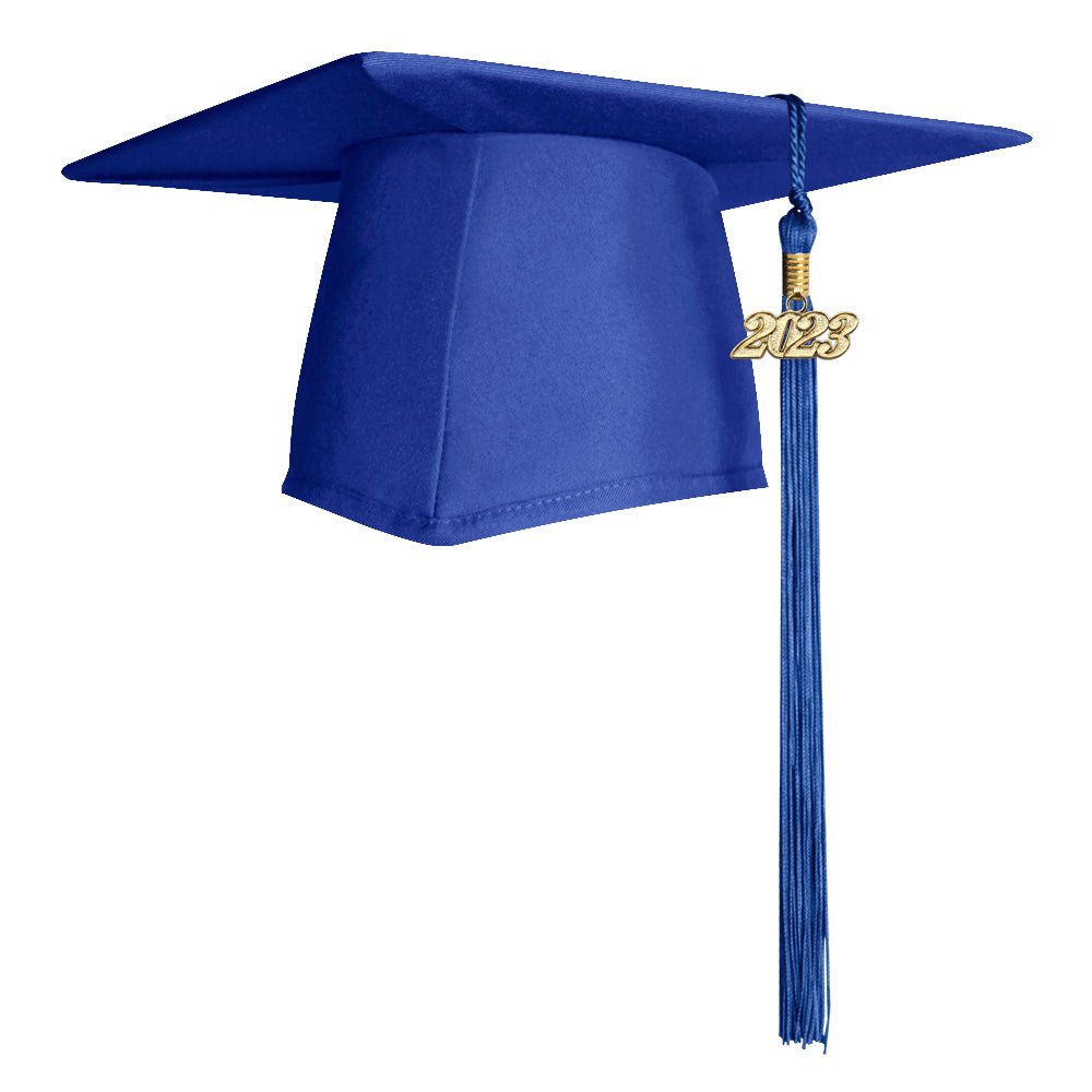 Endea Graduation Matte Cap & Tassel (Royal Blue, 2023), Adult Unisex