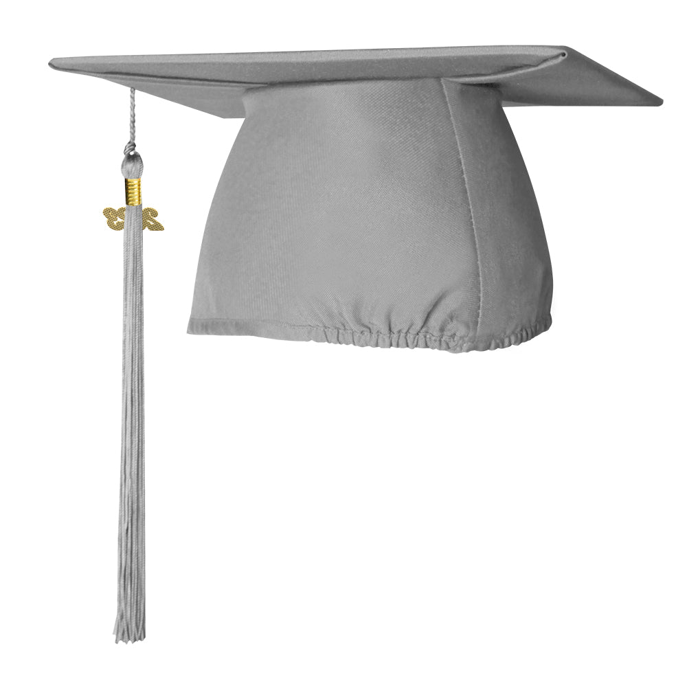 Matte Silver Graduation Cap & Tassel - Endea Graduation