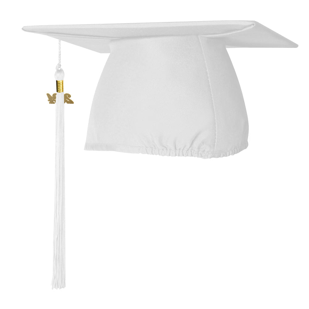 Matte White Graduation Cap & Tassel - Endea Graduation