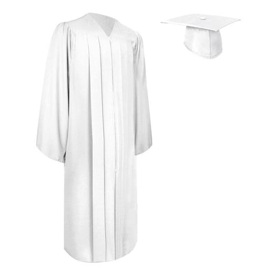 Matte White Graduation Gown & Cap - Endea Graduation