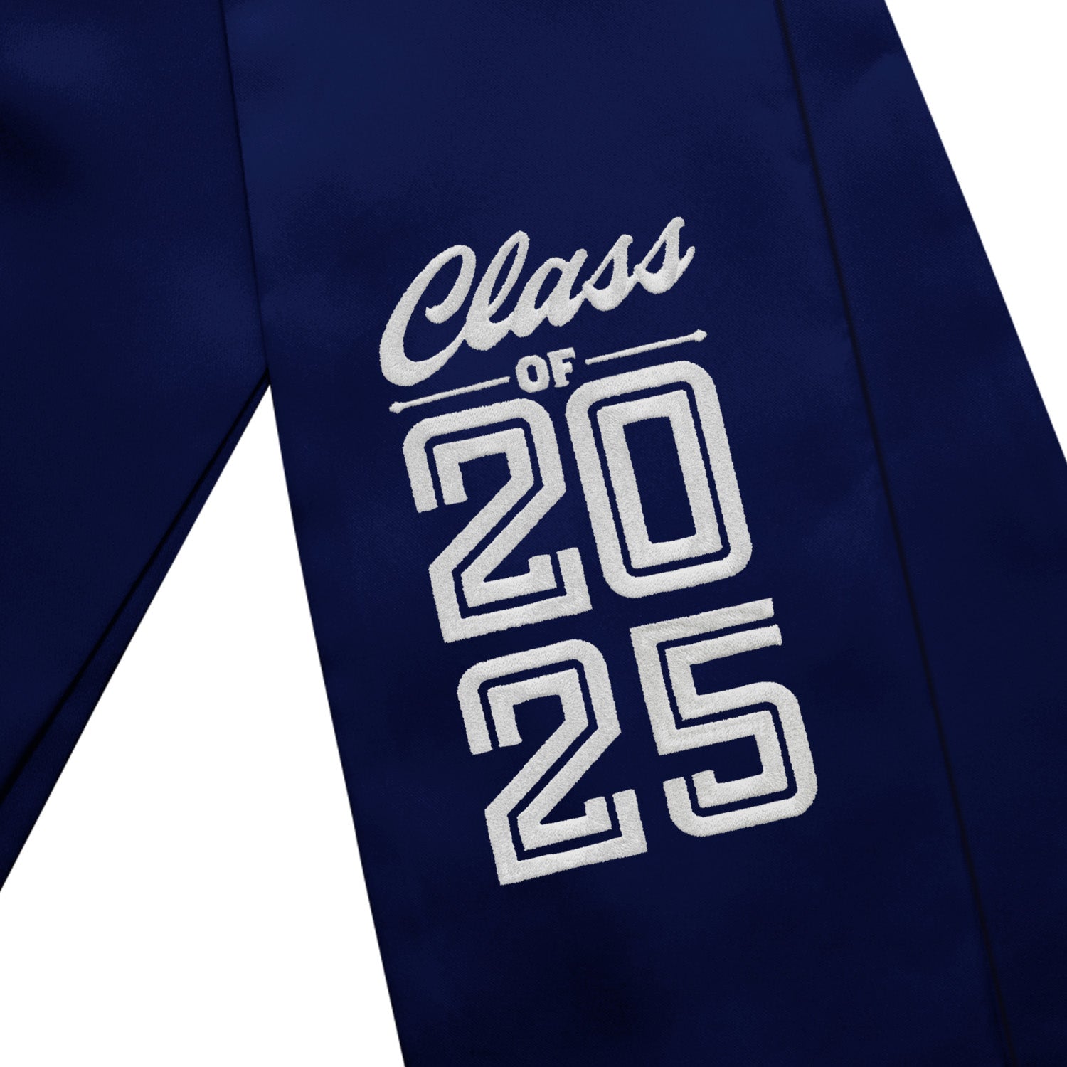 Navy Blue Class of 2025 Graduation Stole/Sash With Classic Tips - Endea Graduation