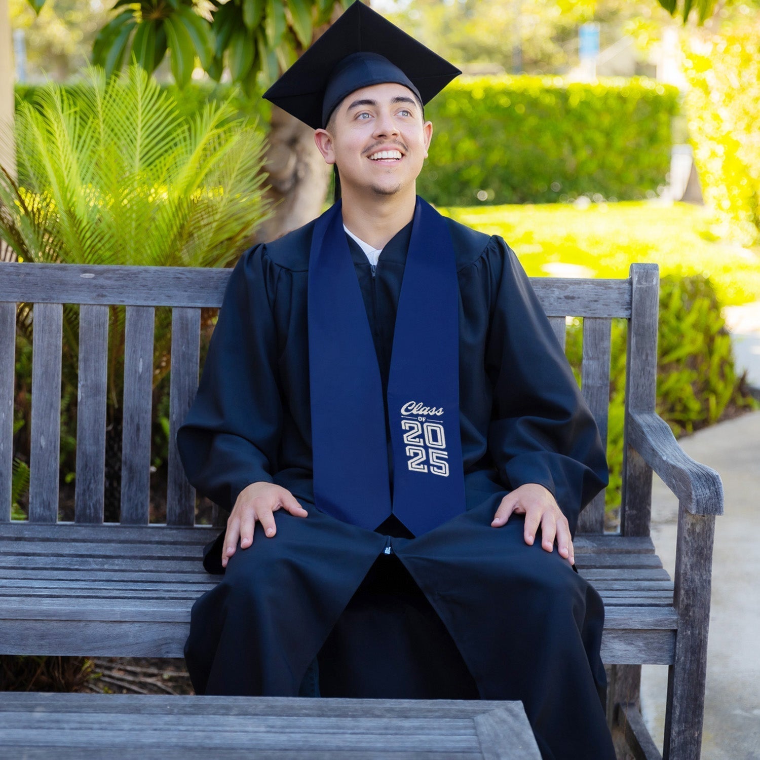 slim fit dress slacks Matte Navy Graduation Gown main image 1