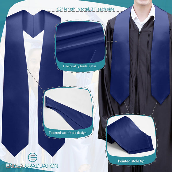 Navy Blue Graduation Stole - Endea Graduation