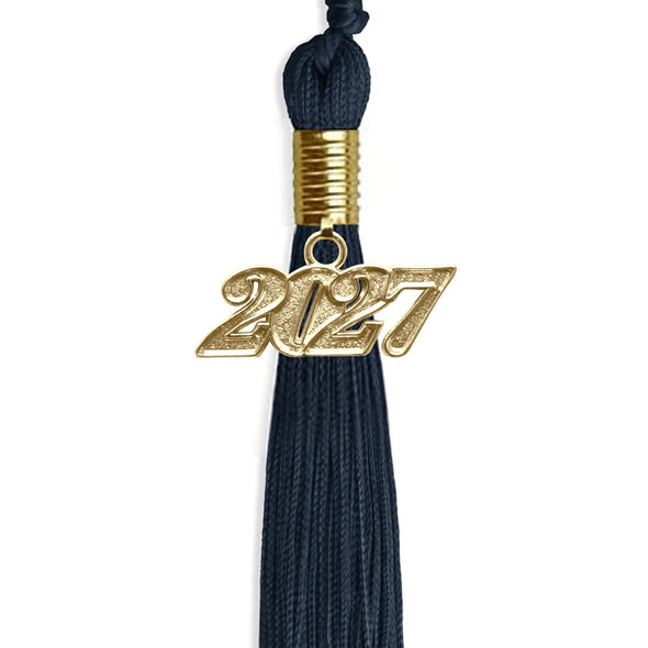 Navy Blue Graduation Tassel With Gold Date Drop - Endea Graduation