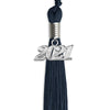 Navy Blue Graduation Tassel With Silver Date Drop - Endea Graduation