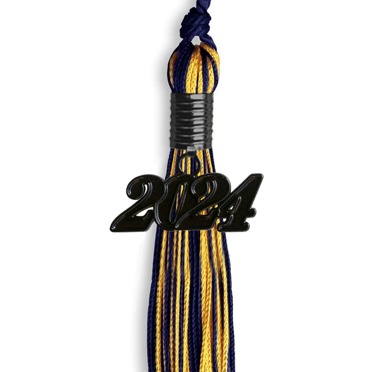 Navy Blue/Gold Mixed Color Graduation Tassel With Black Date Drop - Endea Graduation