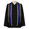 Navy Blue/Gold Plain Graduation Stole With Trim Color & Angled End - Endea Graduation