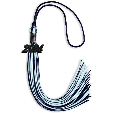 Navy Blue/Light Blue Mixed Color Graduation Tassel With Black Date Drop - Endea Graduation