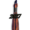 Navy Blue/Orange Mixed Color Graduation Tassel With Black Date Drop - Endea Graduation