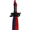 Navy Blue/Red Graduation Tassel With Black Date Drop - Endea Graduation