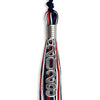 Navy Blue/Red/White Mixed Color Graduation Tassel With Silver Stacked Date Drop - Endea Graduation