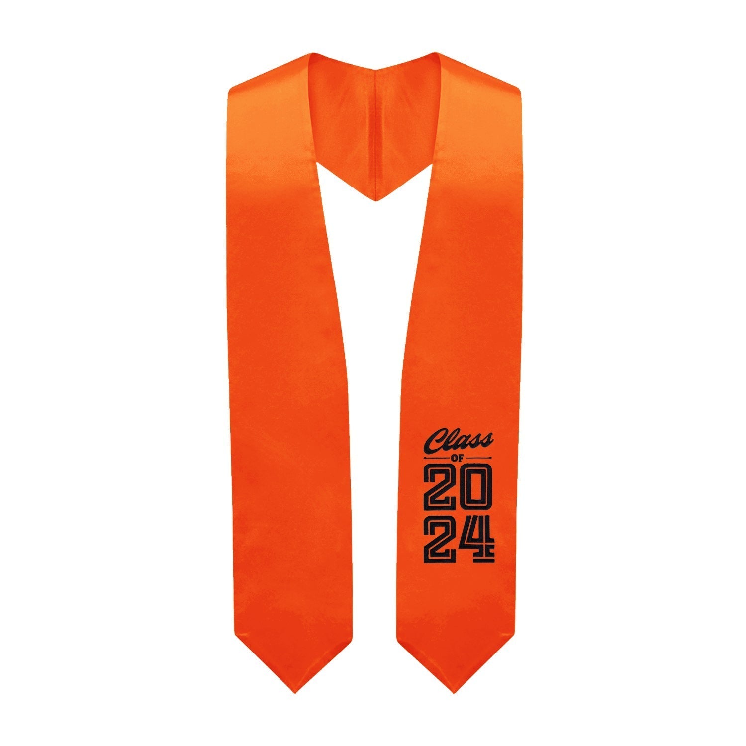 Orange Class of 2024 Graduation Stole/Sash With Classic Tips - Endea Graduation