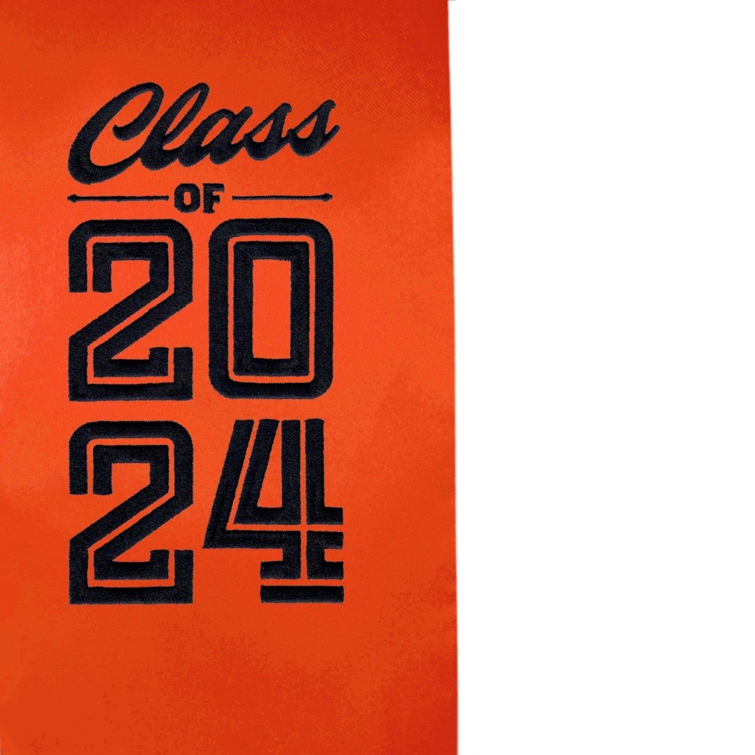 Orange Class of 2024 Graduation Stole/Sash With Classic Tips - Endea Graduation