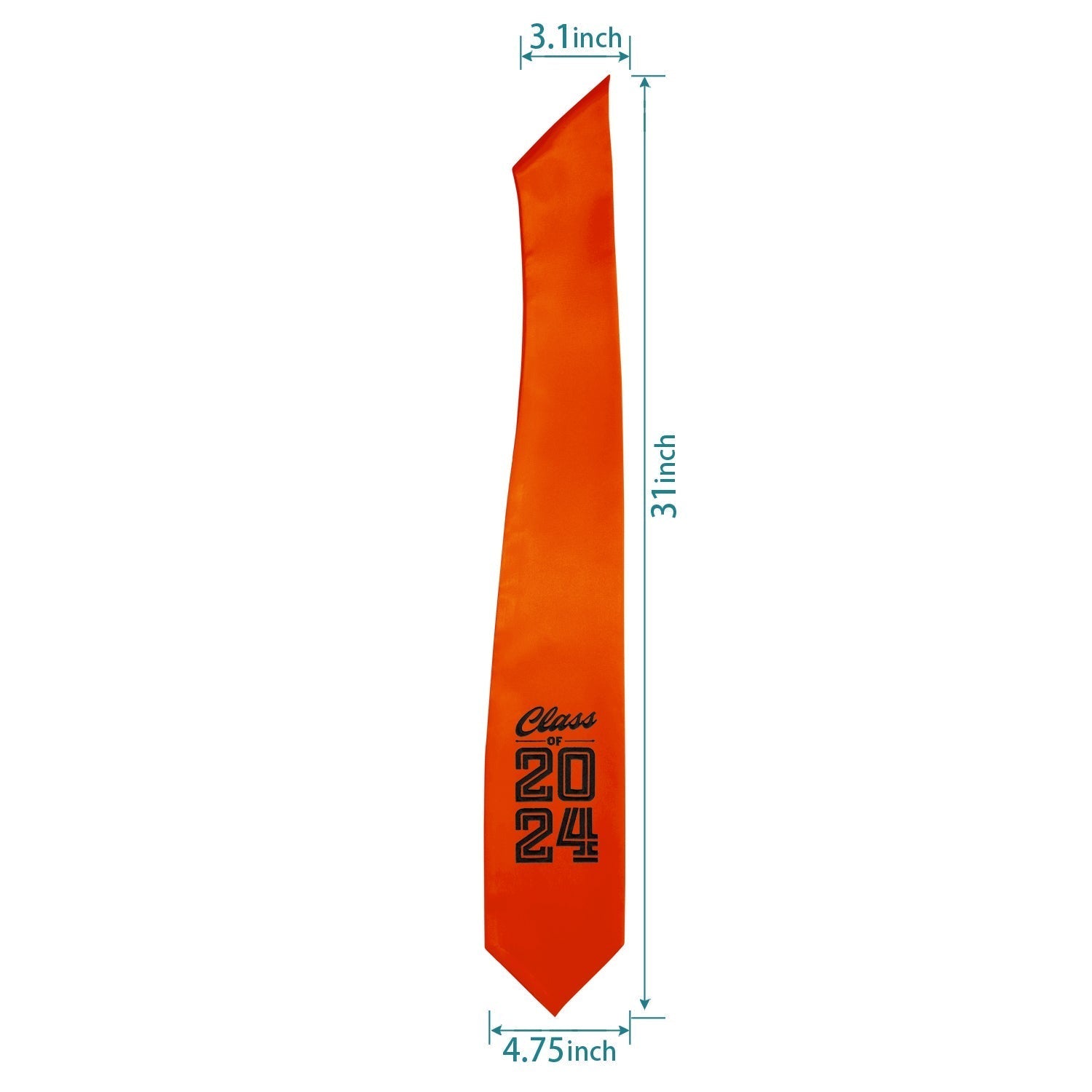 Orange Class of 2024 Graduation Stole/Sash With Classic Tips - Endea Graduation