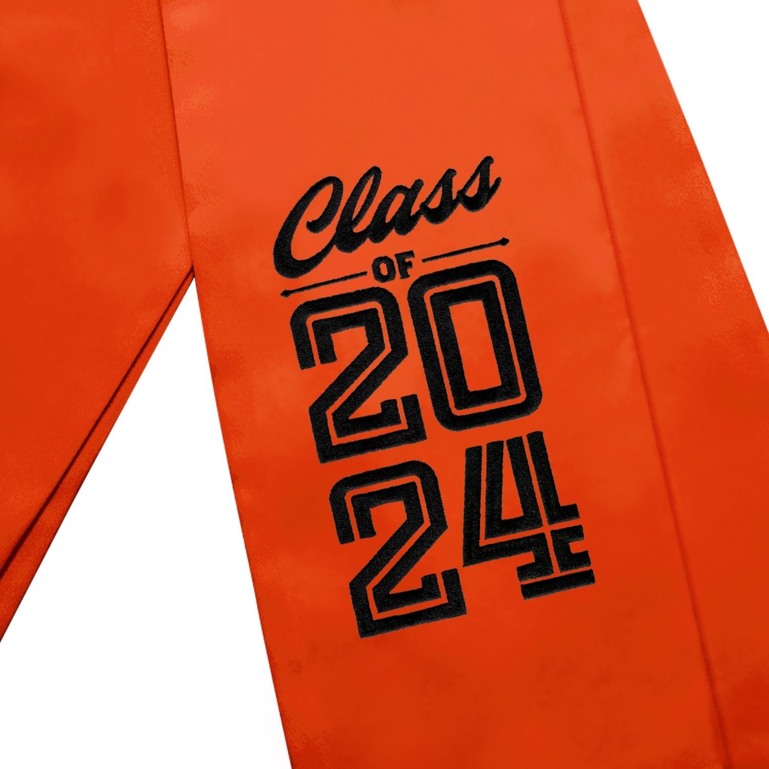 Orange Class of 2024 Graduation Stole/Sash With Classic Tips - Endea Graduation