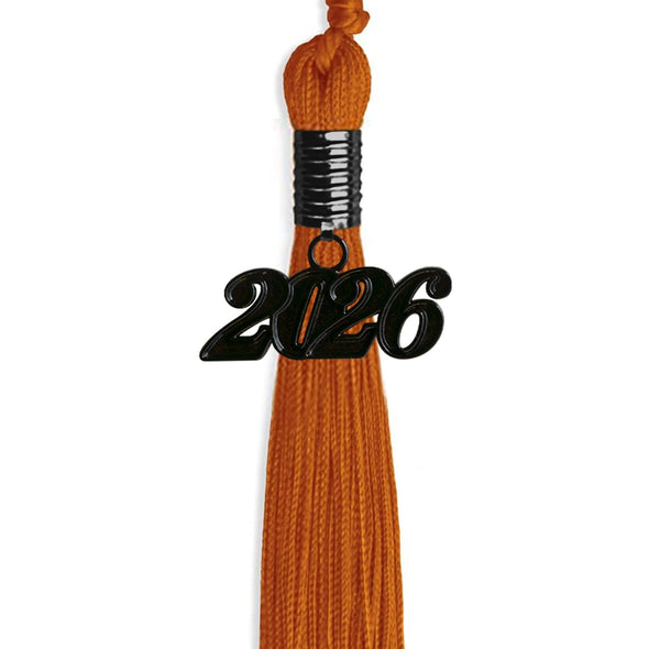 Orange Graduation Tassel With Black Date Drop - Endea Graduation