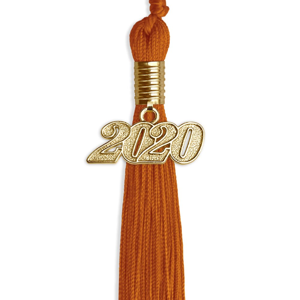 Orange Graduation Tassel With Gold Date Drop - Endea Graduation