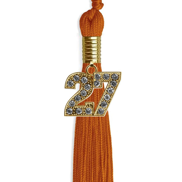 Orange Graduation Tassel With Gold Date Drop - Endea Graduation