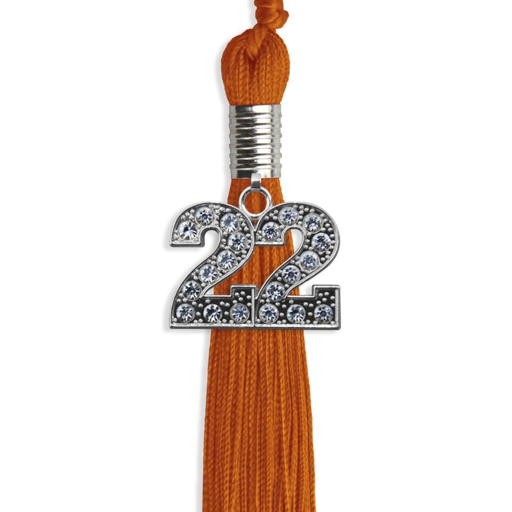 Orange Graduation Tassel With Silver Date Drop - Endea Graduation