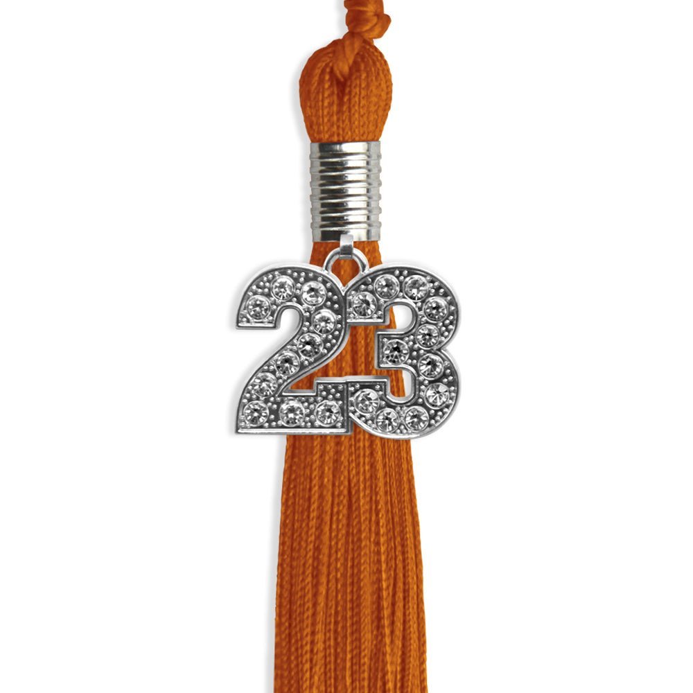 Orange Graduation Tassel With Silver Date Drop - Endea Graduation