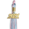 Pink/Light Blue Mixed Color Graduation Tassel With Gold Date Drop - Endea Graduation