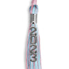 Pink/Light Blue Mixed Color Graduation Tassel With Stacked Silver Date Drop - Endea Graduation