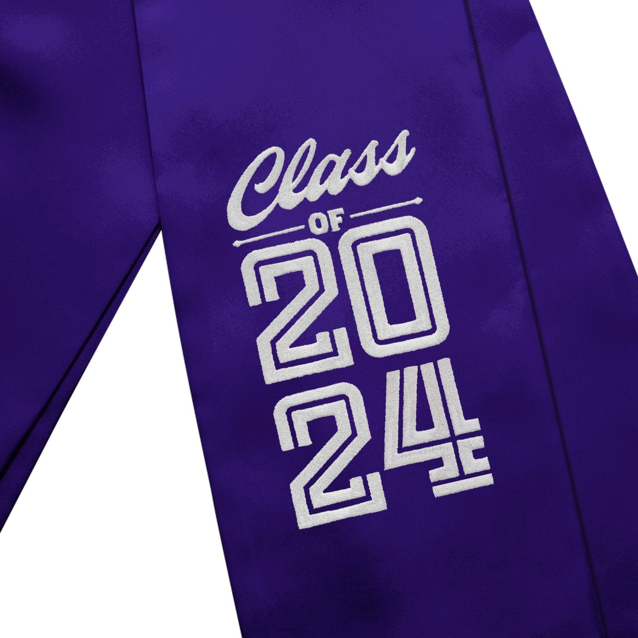 Purple Class of 2024 Graduation Stole/Sash With Classic Tips - Endea Graduation